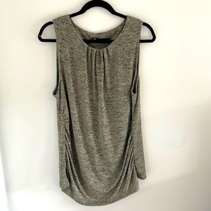 Silky ruched blouse tank top